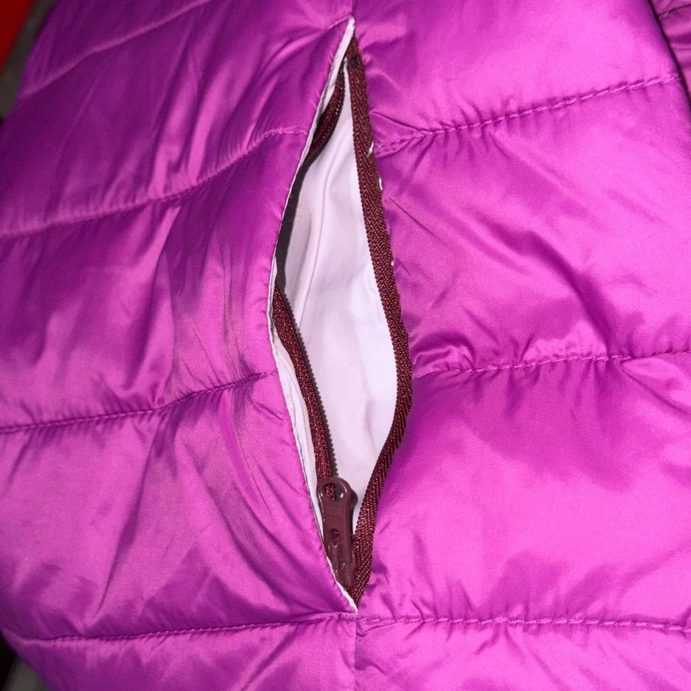 Old Navy Active Puffer Jacket‎ Girls XXL 16 Beetroot Purple Packable Zip Pockets